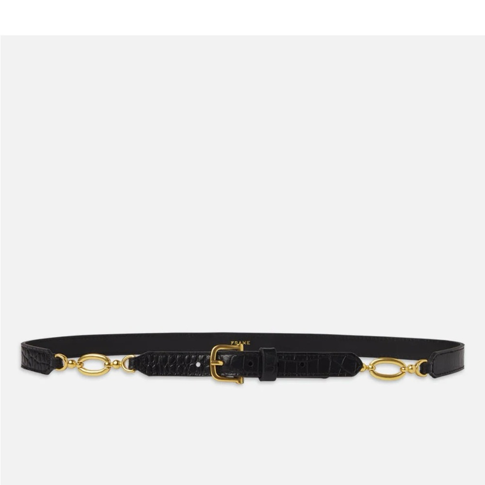 Frame Denim Black Belt with Gold Details